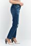Women Straight Fit Rip Stretchable Jeans, Blue - 3