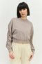 Women Sportswear Fit Long Sleeve Outdoor Crop Sweatshirt, Grey