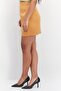 Women Solid Mini Skirt, Camel Brown - 3