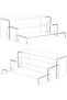 6 Pcs 12" Large Acrylic Risers, 2 Set Clear Rectangular Stands for Candy Dessert Cupcakes