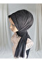 Black Glitter Fabric Bead Embroidered Ready-Made Veil Ready-Made Shawl Ready-Made Turban