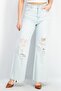 Women Regular Fit Ripped Non Stretchable Denim Jeans, Wash Blue