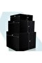 Set of 3 Acrylic Cube Display Box Risers (8, 7, 6 Inch Sizes) Food Buffet Riser (Black) - 2