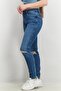 Women Skinny Fit Ripped Stretchable Jeans, Indigo - 3