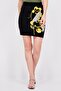 Women Embroidered Pull-On Mini Skirt, Black