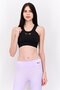 Women Brand Logo Non Padded Sports Bra, Black