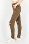 Women Regular Fit Shredded Sweatpants, Tan - 2