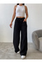 Elastic Waist Wide Leg Visco Linen Pocket Summer Trousers - 2
