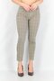Women Skinny Fit Stretchable Plaid Pants, Grey