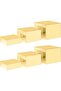 Red Co. Set of 3 Glossy Gold Acrylic Cube Display Nesting Risers with Hollow Bottoms - 2 Pack - 3