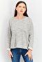 Women Crew Neck 3/4 Sleeve Textured Top, Grey