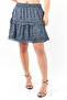Women Floral Print Mini Skirt, Navy And White