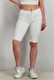 Women Solid Denim Shorts, White