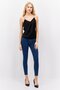 Women V Neck Sleeveless Plain Top, Black - 3
