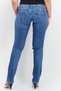 Women Low Waist Denim Skinny Jeans, Wash Blue - 3