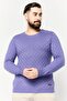 Harmont Blaine Jeans Men Crew Neck Textured Sweater, Purple