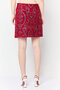 Women Textured Mini Skirt, Dark Red - 2