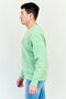 Men Ribbed Collar Long Sleeves Brand Logo Sweatshirts, Green - 3
