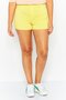Women Washed Denim Shorts, Yellow