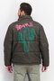 Men Embroidered Logo Puffer Jacket, Olive - 2