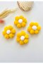 4 Pcs Yellow Knitted Daisy Flower Motif-Diameter 5 cm Daisy Buckle Object-Knitted Daisy for Decoration