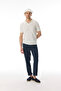 Men's White Jacquard Embroidered Polo Collar Short Sleeve Knit Sweater - 3