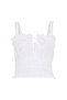 Women's White Square Neck Ruffle Sleeveless Crop Blouse - 4
