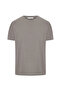 Men's Khaki Linen Blend Crew Neck T-Shirt - 4