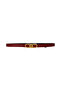 100% Genuine Leather, Thin 2 cm Red Women's Dress, Trouser Belt with Gold Color Buckle; Long.Zincir - 7