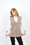 Beige Steel Knitted 5-Button Mother Vest - Chest Embroidered - 8
