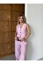 Women's Pink Tie-Up Vest Pants Suit
