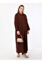 Chief Collar Button Detailed Large Size Aerobin Dress - Bitter Brown - Alia