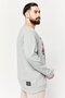 Men Crew Neck Long Sleeves Graphic Print Sweatshirt, Grey - 4