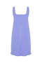 Women's Blue Straight Cut Plaid Mini Dress - 2