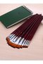 Two-color Nylon Hair Flat Peak Oil Brush 12 Pcs Sets Of Brushes Art Water-colour Paint Brush Scho... - 7