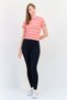 Women Slim Fit Short Sleeves Outdoor Top, Pink - 4