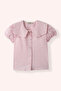 Baby Girl Wide Collar Short Sleeve Pink Shirt