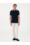 Beige Slim Fit Linen Blend Trousers 50305054-Vr011
