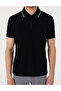 Black Slim Fit 100% Cotton Zippered Polo Collar T-Shirt 50307516-Vr046 - 6