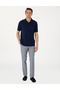 Navy Blue Regular Fit 100% Cotton Pocket Buttoned Polo Collar Basic T-Shirt 50306552-Vr033 - 4