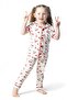 Girl's Summer Short Sleeve Double Breasted Collar Cherry Printed Nightgown Set - 3