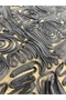 3D Applique Black Tulle Fabric – Stripe Pattern |   Width 135 cm