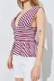 Women's Burgundy Front Back V Waist Draped Peplum Blouse - 6