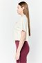 Women Sportswear Fit Short Sleeve Outdoor Crop Tops, Cream - 3