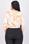 Women Tie Dye Long Sleeve Crop Top, White and Orange - 4