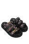 Women's Genuine Leather Black Flat Slippers - 2