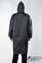 Women's Men's Raincoat Hooded Snap Fastener Eva Black Raincoat M21mrc881r03 - 8