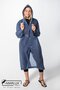 Women Men Raincoat Hooded Snap Fasteners Eva Navy Blue Raincoat M21Mrc881R04