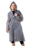 Women Men Raincoat Hooded Snap Fastener Eva Gray Raincoat Bymmrc881R05 - 2
