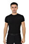 Men's Black Microfiber T-Shirt Short Sleeve Micro Sports Outdoor T Shirt